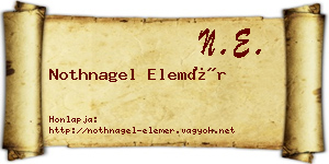 Nothnagel Elemér névjegykártya